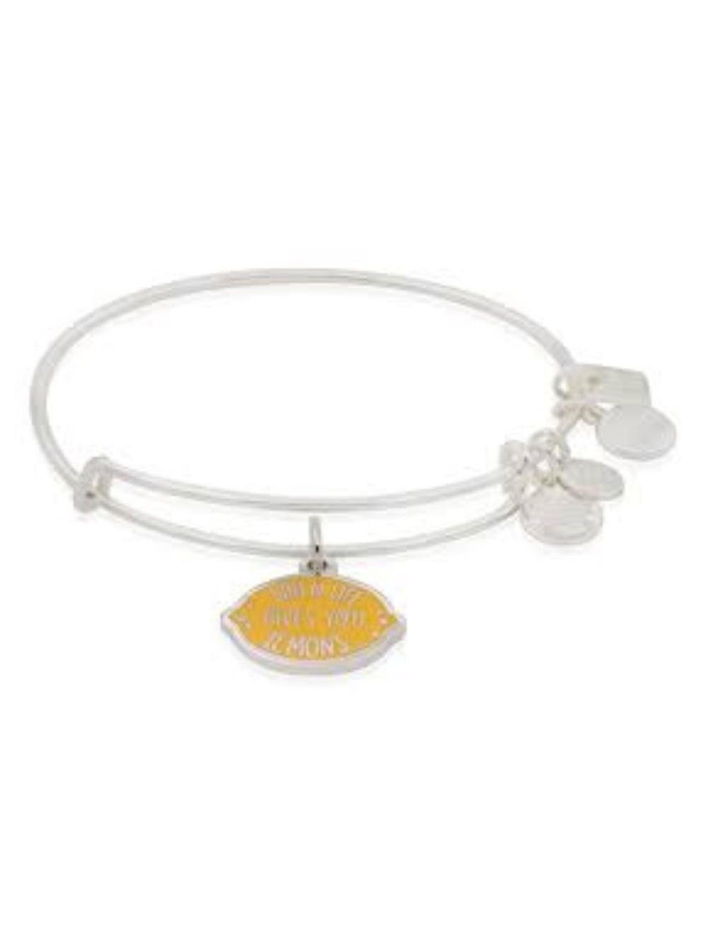 Alex and Ani 'When Life Gives You Lemons' Yellow Lemon Charm Bracelet - Silver - Picture 6 of 8